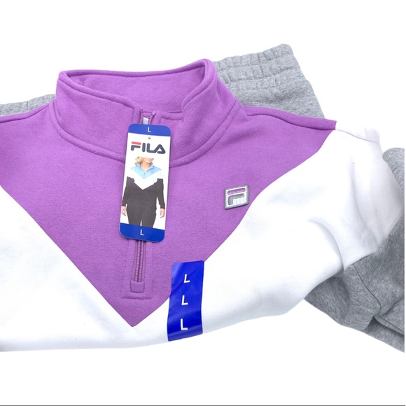 FILA Size L Women Quarter Zip Pullover Sweatshirt - Picture 10 of 13